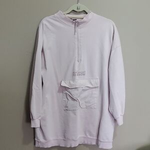 LCW MODEST Light Pink Half-Zip Sweatshirt Size 2xl